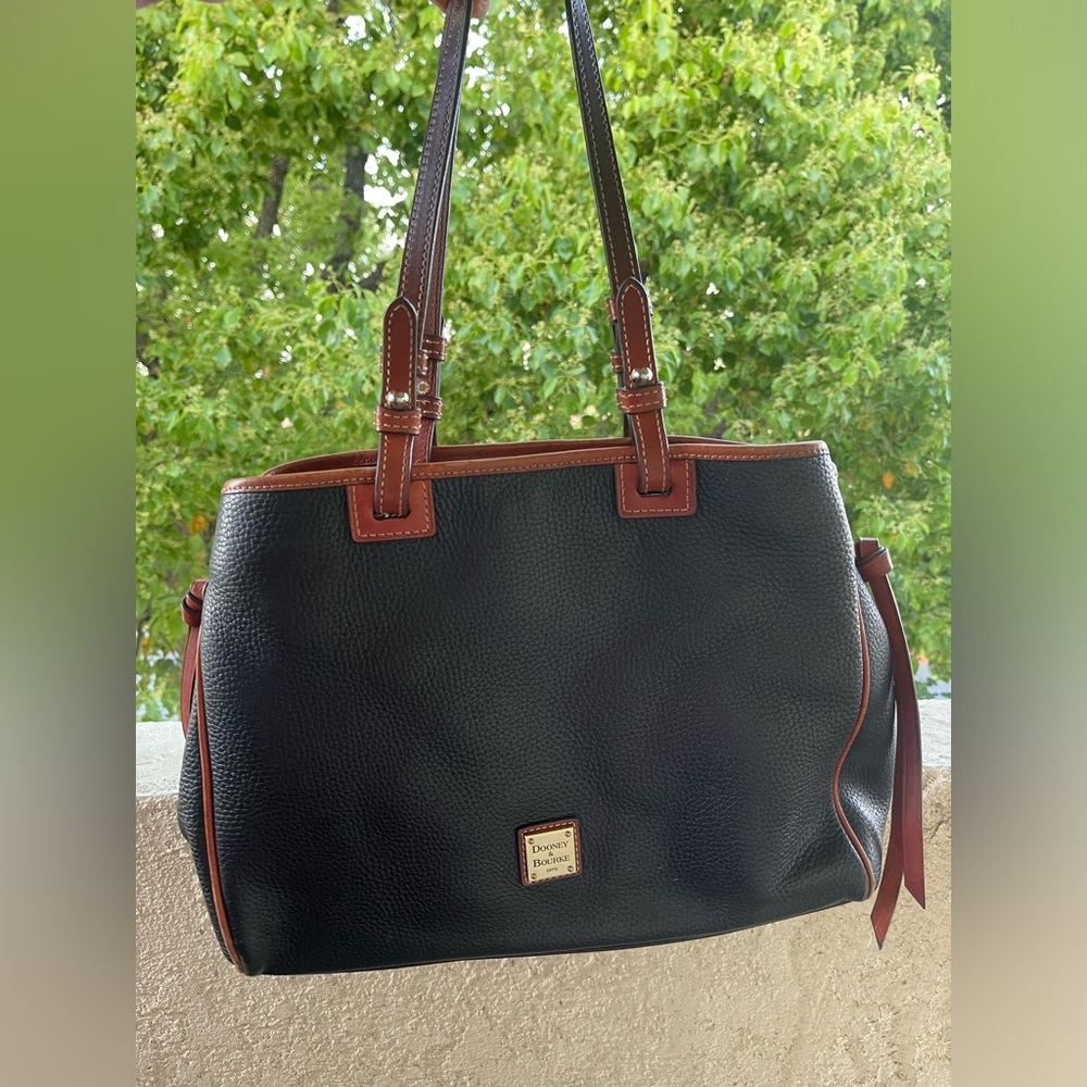 Dooney & Bourke Black and Brown Leather Tote Bag